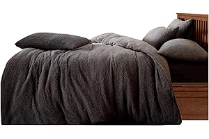 GC GAVENO CAVAILIA Teddy Duvet Set Single Charcoal, Super Soft Fluffy Luxury Design, Cosy Warm Bedding, 2 Piece Cuddly Fleece Quilt Cover with Matching Pillowcase