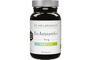 ‎DR. HEILBRONNER Dr. Heilbronner Bio Astaxanthin 4mg | 90 Kapseln in der Glasflasche | Antioxidantien aus der Vitalalge Haematococcus Pluvialis | Premium Supplements, Carotinoide, vegan, glutenfrei und lactosefrei