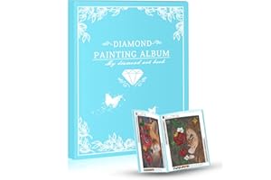 QIUQI 5D Diamond Painting Album, A3 Diamond Picture Storage Folder, Libro d'Arte di Pittura di Diamanti,Accessori per la Pittura a Diamante(30Page,Blu)