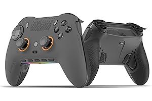 Scuf ENVISION PRO V2 (2025) Kabelloser Gaming-Controller nur für den PC – Anti-Drift-Daumenstifte – Fünf Wiederverwendbare G-Tasten – Wiederverwendbare Back-Paddles – Sofortauslöser – Stahlgrau