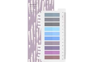 ‎ORDINATE 200 Stück Haftnotizen Tabs, Gray Stile Pagemarker Selbstklebend Pastell Beschreibbare Haftstreifen Klebezettel mit Lineal für Seitenmarkierung Lesezeichen (G-Moonlit)