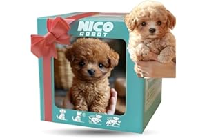 GENERIC Perro Robot Nico, Perros Robóticos Ai Realistas, Cachorro Robot Que Actúa como Un Perro Real, Perros De Peluche Electrónicos Interactivos para Sentarse, Ladrar, Caminar Y Correr Brown