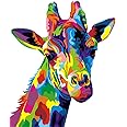 KOMKING Paint by Numbers for Adults, DIY Paint by Number Kits for Kids Beginner on Canvas Painting Without Frame, Colorful Giraffe 16x20inch