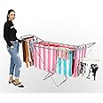 HAPPER Premium Cloth Drying Stand With 3 Way Folding Technology, 42 Feet Drying Length, Total 20 Drying Rails (Silver)