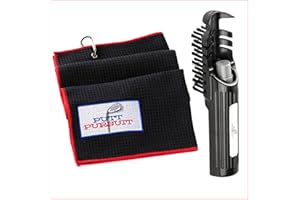 Putt Pursuit Golf Club Cleaner Kit - Cleaning Brush with Built-in 80ml Water Spray Bottle & Highly Absorbent 60 x 40 Microfiber Towel - Portable Golf Cleaning Accessories - Gifts for Golf enthusiasts