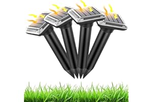 WUGEIN Repellente ultrasuoni per Talpe,IP66 Impermeabile,Ultrasuoni per topi da esterno,Dissuasori per topi,Dissuasore Talpe a Ultrasuoni,topo,Serpenti,4 unidades