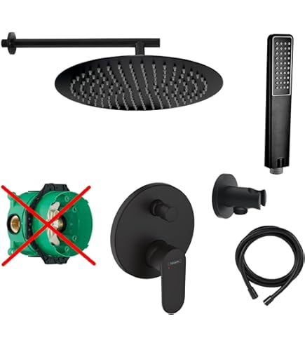 Hansgrohe Regendusche Unterputz Schwarz