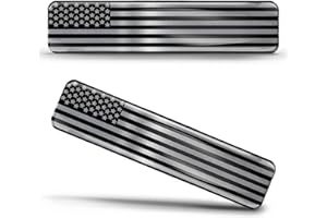 Biomar Labs® 2 x 3D Silicone Adesivi Resinati Bandiera Nazionale USA United States Stati Uniti Argento Nero per Auto Moto Finestrìno Scooter Bici Motociclo Tuning F 128