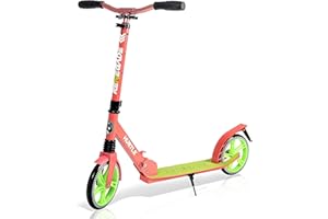 Hurtle Scooter – Scooter for Teenager – Kick Scooter – 2 Wheel Scooter with Adjustable T-Bar Handlebar – Folding Adult Kick Scooter with Alloy Anti-Slip Deck – Scooter with 8” Smooth Gliding Wheels