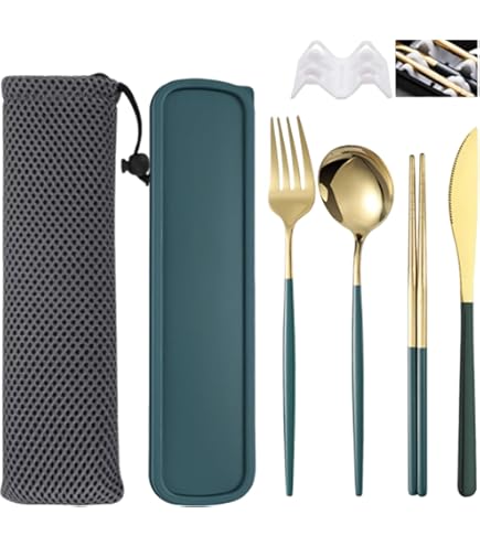 Set posate da viaggio Outlery in acciaio inox (argento grezzo) - posate