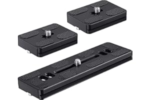 CAMOLO 3 Stück Kamera Schnellwechselplatte Arca Swiss，50mm+120mm Universelle Kamera Quick Release PlatteAluminium Stativ Schnellwechselplatte Adapter mit 1/4 Zoll Schraube für DSLR Sony Kamera Stativ