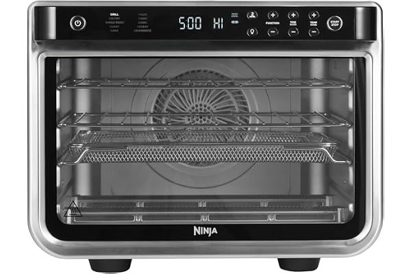 Ninja Foodi 10-i-1 multifunktionsugn, silver/svart, DT200EU | Portabel miniugn för bänkskivor och arbetsytor, multifunktionsugn med 10 matlagningsfunktioner; luftfritera, rosta, grilla
