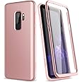 SURITCH for Samsung Galaxy S9 Plus Case 360 Protection Silicone Back Cover with Built in Screen Protector Bumper Shockproof Case for Samsung Galaxy S9 Plus Rose Gold