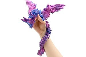 JoryHeim XXL 3D Drache mit Flügeln, 45cm Lila Drachen Spielzeug, 3D Gedruckter Drache Deko, Realistischer Dragon für Kinder & Sammler