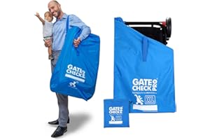 Gate Check PRO XL Double Buggy Bag for Airplane Travel | Extra Large & Ultra Durable Pram & Pushchair Travel Bag | Padded Adjustable Backpack Shoulder Straps - Blue