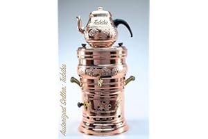 Tubibu Samovar Théière en cuivre véritable faite à la main (cuivre, Lage)