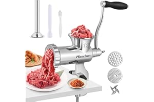 ‎HANCHEN Hanchen Manual Meat Grinder Mincer Sausage Stuffer Machine 8s/12 All Stainless Steel Household Multi-Function Enema Sausage Stuffing Machine(12)