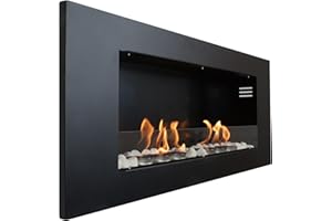 Kaminbau Mierzwa Caminetto a gel e etanolo Aurora Premium Royal, nero opaco