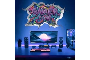 TOARTI 3D Wandtattoo Gamer,83x51CM Lila Gaming Poster,Wandtattoo Kinderzimmer Junge Teenager,Moderne Gamer Wandbild für Schlafzimmer,Videospiel Wandstikcer für Jugendzimmer Deko Geschenk