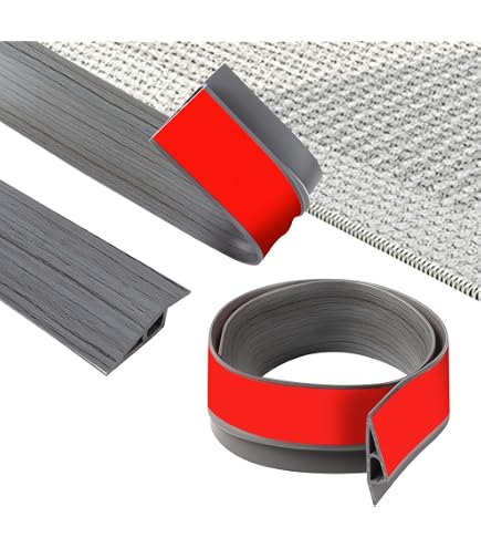1M Striscia Di Transizione Per Pavimenti In Laminato Striscia Di Soglia Profilo Di Transizione Autoadesivo PVC E Vinile, Striscia Di Giunzione Per Pavimenti, 5cm Grigio - 11