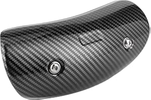 AQXREIGHT Scudo Termico per Tubo di Scarico, Protezione per Scudo Termico per Tubo Centrale di Scarico, Modifica Universale per Moto (Modello in fibra di carbonio con stampa a)