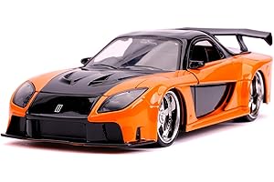 Jada Toys- Fast & Furious Mazda RX-7 RX-7-Auto Giocattolo Die-Cast, Porte apribili, Bagagliaio e Cofano, Scala 1:24, Colore: Arancio Metallizzato, Multicolore, 253203058