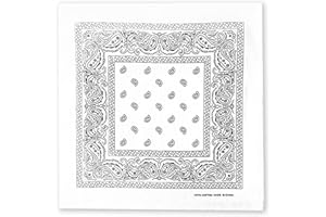 JOPHY & CO. Bandana 100% algodón unisex con estampado de cachemira y color liso, pañuelo bufanda para el pelo/cuello/muñeca/cabeza, COD.644