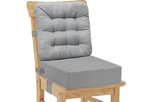 CAVWVTYU Asiento Elevador para Niños - 2 Piezas Asiento Almohada Pana Suave Cojín Respaldo PU Impermeable Fácil Limpieza Asiento Booster con Base Antideslizante y Cinturones de Seguridad Ajustables