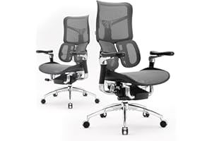SIHOO Doro S300 ergonomiczne krzesło biurowe, krzesło komputerowe, fotel gamingowy z podwójnym dynamicznym podparciem lędźwiowym, skoordynowane podłokietniki 6D, regulowany fotel do jazdy na kółkach