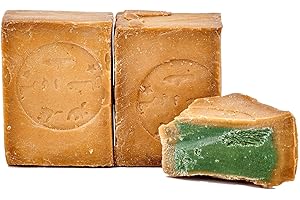 Carenesse Oryginalne mydło Aleppo 2 x 200 g, 95% oliwa z oliwek i 5% olej laurowy, mydło do włosów, mydło naturalne, ręcznie wykonane zgodnie z tradycyjną recepturą i długim okresem dojrzewania
