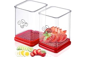 WAYBWZDQ 2 Pièces Coupe Fruits, Trancheuse à Tasse Trancheuse à Fraises Trancheuse Rapide Avec Plaques Poussoir Presse Fruits Coupe Coupe Trancheuse, pour Couper Les Oeufs, Les Bananes
