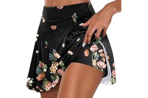 GENERIC Jupe Short Femme Ete Fluide,Jupe Short Femme Ete Casual Sport Jupe Tennis Femme Shorts de Sport Running Yoga Legging Élastique Pants Activewear Couleur Unie Taille Haute Short Court Leger