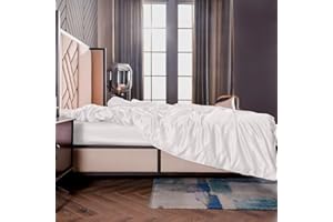 ‎THXSILK THXSILK Silk Duvet Cover, Silk Comforter Cover, Silk Bedding, 100% 19 Momme Top Grade Mulberry Silk Bed Linen - White 135 x 200 cm
