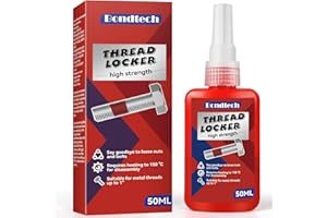 BONDTECH Thread Lock Red 50ml, High Strength Threadlock, Permanent Threadlocker, Lock & Seal Nuts, Bolts, Fasteners and Metals, Against Losening and Leakage (ukgao-B01)