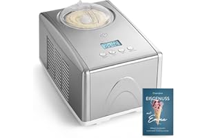 SPRINGLANE KITCHEN SPRINGLANE Gelatiera Emma 1,5 L con compressore autoraffreddante 150 W, in acciaio inossidabile con contenitore per il ghiaccio rimovibile (Argento, 1.5 L)