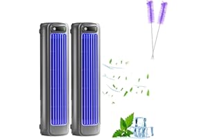 YAGEROD Sherum Cooling Ace Air Conditioner, Portable Air Conditioner with 3 Speeds, Rechargeable Quiet Desktop Tower Fan, Compact, Long-Lasting Battery, Efficient Cooling (Grey x 2, Plug-in Type)