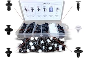 N NUEVAS IDEAS Remaches plastico coche - grapas coche - remaches plastico - clips coche - 100pcs - 6 tamaños - Universal - Retenedor de panel de puerta - Parachoques - Guardabarros.