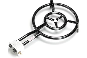 COMBOI Brûleur Paellero gaz butane propane pour paella, cuisinière à gaz, avec recettes et instructions de montage et de conservation (français non garanti). (40 cm)