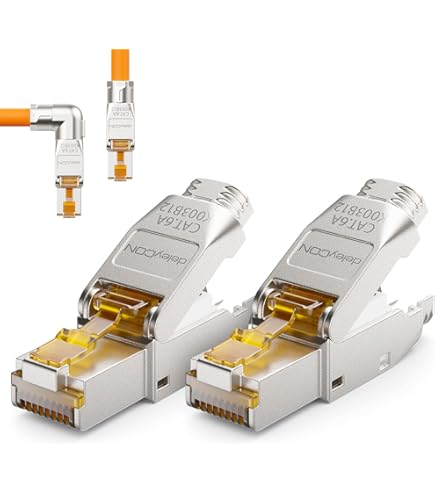 2x 360° Schwenkbare Ethernet Adapter - Rechtwinklige RJ45 Verlängerung Cat6