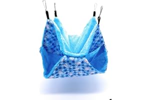 RatsLive® Nagetier Hängematte/Kleintierbett für Ratten, Hamster, Chinchillas und Eichhörnchen 35 × 35 cm (Blau/Blau)