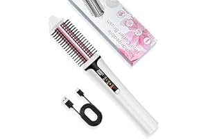 UKLISS Thermal Brush Senza Fili, Portatile Spazzola per Capelli 22MM Hot Brush per Styling, Hot Comb Ricarica per Viaggi, Spazzola Elettrica con Temperatura per Capelli Corti Styler
