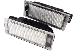 ConBlom Luz LED para matrícula de 12v, 2 piezas de luz LED para matrícula de coche para Clio Espace Twingo Megane Laguna 3W, 6000K