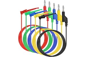 IGNPION Testkabel, 4 mm, Bananenstecker mit Testhaken Minigrabber für Multimeter, Länge 1 m, P1045, 5 Stück