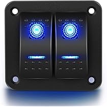 Pannello Interruttori Impermeabile DaierTek 12V a 3 Vie con LED Blu