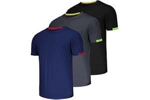 Chenjunrong 3 Pack Herren Sports Tshirts Atmungsaktiv Schnelltrocknend Kurzarm T-Shirts Funktionsshirt Sportshirt Schnelltrocknend Atmungsaktiv Sport Shirt Männer Laufshirt Kurzarm Trainingsshirt