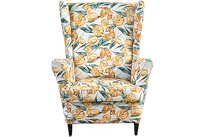 Meigeh Ohrensesselbezüge sesselbezüge für ohrensessel Bedruckte Ohrensesselbezüge Sesselhusse Ohrensessel für Wohnzimmer 2 Teile Tulpe