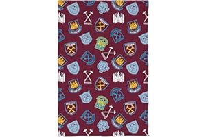 DreamTex West Ham History of Crest Reversible Blanket Fleece Throw - Super Soft Comfy Cozy for Children Boys Football Fans