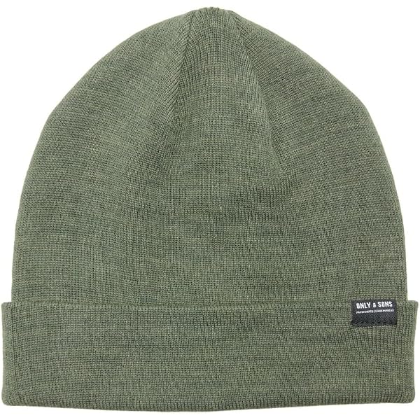 Only & Sons Herren Strickmütze – Weich, Ausklappbare Krempe, One Size, Rippstrick