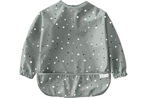 Baby Nom ® Bavoir Manches Longues pour Bebe - Bavoirs Bebe Imperméable, Tablier Bebe pour Manger, Tablier Enfant Repas, Bavoir DME, Blouse Bebe Repas