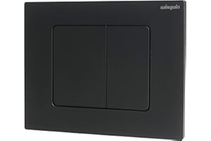 Wirquin 55722890 Square wall-hung toilet flush plate, black